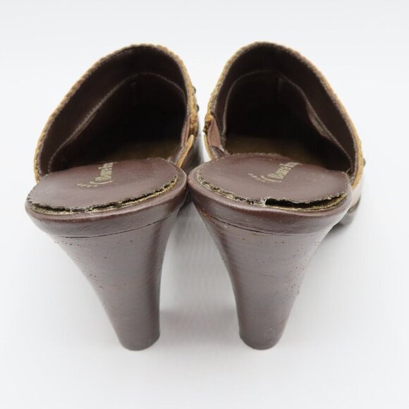 Baretraps Women 8 M Expert Distressed Leather Studded Western Boho Heels Clogs - Picture 6 of 12